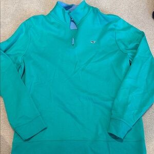 Vineyard Vines Teal Green Quarter-Zip Pullover